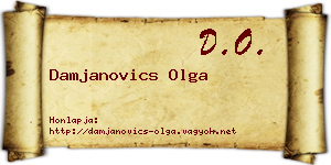 Damjanovics Olga névjegykártya