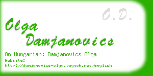 olga damjanovics business card